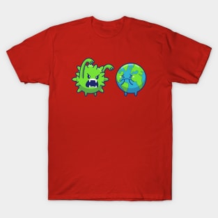 World Scare Corona Virus Cartoon (3) T-Shirt